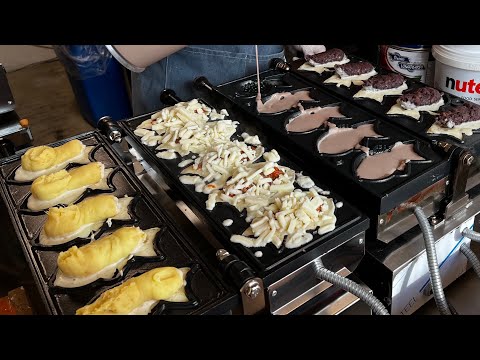 Видео: Сумасшедшее качество! Премиальный хлеб ручной работы в форме рыбы - корейская уличная еда