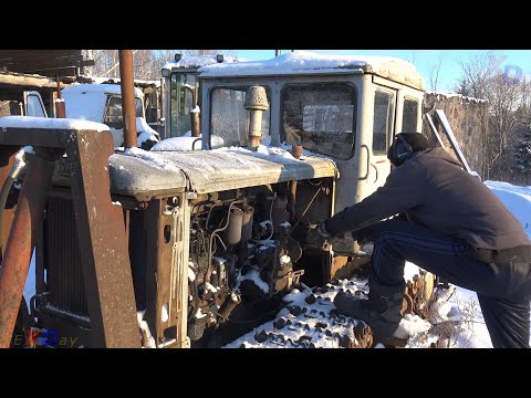 Видео: Запуск Т-74 / ночью был мороз -31 / трактор примерз не сдвинулся с места / нужны решения