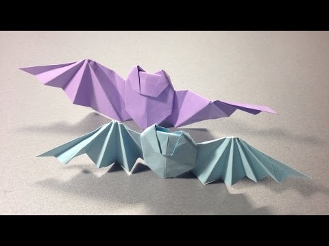 Видео: Оригами летучая мышь. Видео схема оригами летучая мышь. Origami bat. Video scheme origami bat.