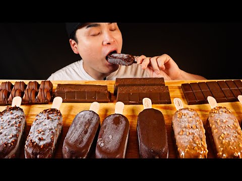 Видео: Шоколадное мороженое и шоколадная плитка мукбанг! Реальный звук АСМР