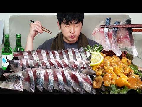 Видео: Сашими из свежей скумбрии!🐟 MUKBANG REALSOUND ASMR EATINGSHOW