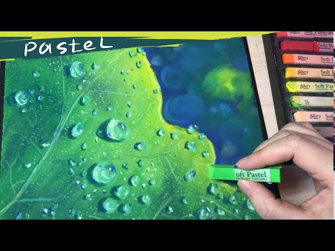 Видео: Роса, капли воды сухой пастелью | Soft Pastels gallery by mungyo