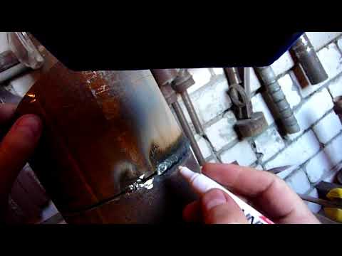 Видео: Сварка труб электродами 4 мм., (горизонтальный шов)