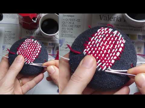 Видео: Починка цветных носков: как зашить большую дырку