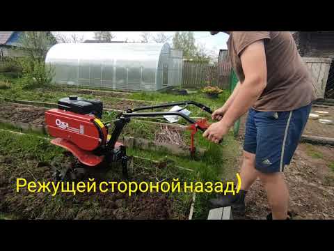 Видео: Фрезеровка земли мотоблоком Ока с ДВС Лифан 7 л.с.