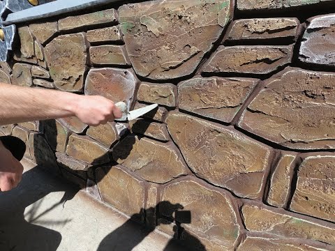 Видео: Оформление цоколя под декоративный камень, оформление окна под ковку. Decorative rock. Art concrete.