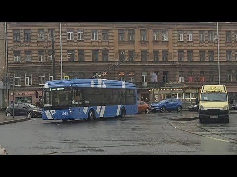Видео: Троллейбус, маршрут №8 ТролЗа-5265.08 «Мегаполис» б.1019 (21.04.2021) Санкт-Петербург