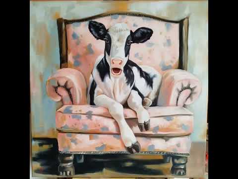 Видео: ожившая картина с теленком #painting #art #современнаякартина