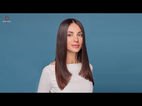 Видео: DEMETRIUS | Лесенка у лица | Прямой срез | Женская стрижка на длинные волосы | Техника стрижки |ENG
