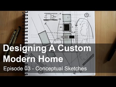 Видео: Проектирование современного дома по индивидуальному проекту — Эпизод 3 — Концептуальные зарисовки