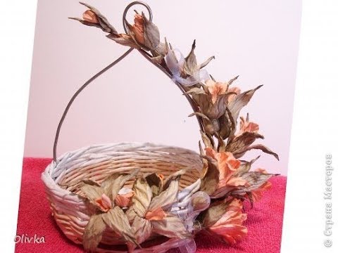 Видео: Веточка цветов из акварельной бумаги. Мастер-класс.