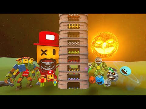 Видео: TALLGRASS LITTLE TO BIG ALL NOOBINI PIZZANINI BOSS FAMILY VS ALL SUN WAKE UP ФАЗА 1 - 10 в GMod!