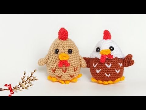 Видео: 🌻Легко и просто 2 в 1🌻Как вязать Пасхального Петуха и Курицу крючком🌻Птица амигуруми🌻