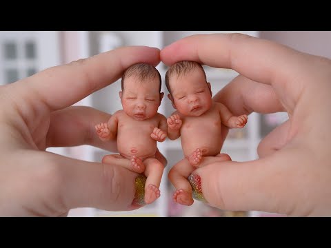 Видео: Самые маленькие БЛИЗНЕЦЫ в мире — всего 2,75 дюйма! Миниатюрные силиконовые реборн для мальчиков