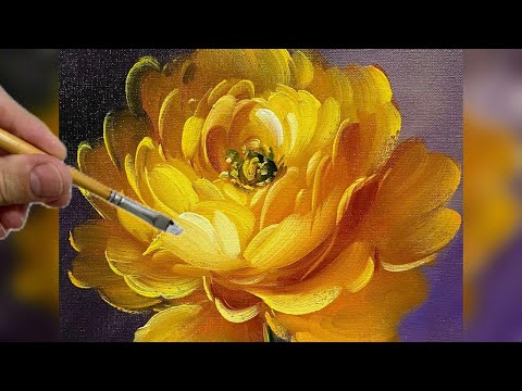 Видео: ПОКРАСКА ШАГ ЗА ШАГОМ / КРАСИВЫЙ ЖЕЛТЫЙ ЦВЕТОК