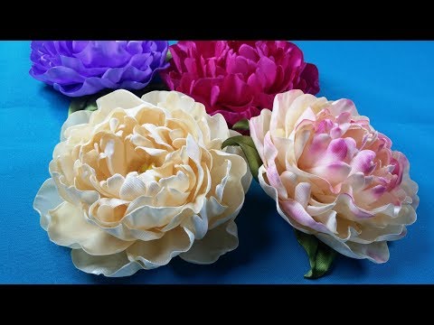 Видео: Ribbon's peony/Peony de la cinta/Пион из лент. МК