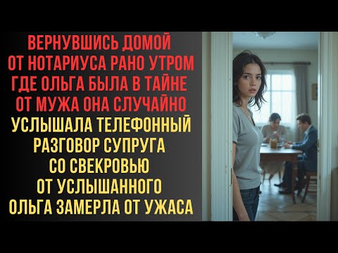 Видео: Вернувшись домой от нотариуса рано утром где Ольга была в тайне от мужа она случайно услышала