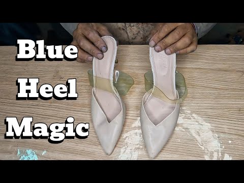 Видео: Преобразите изношенные каблуки в элегантные синие шедевры