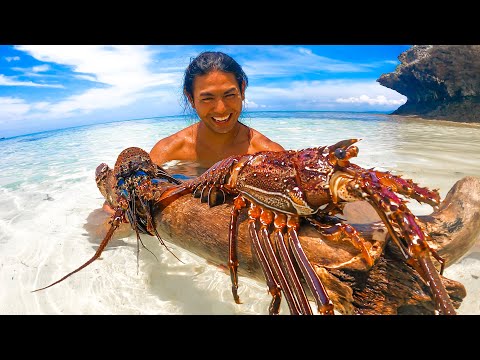 Видео: Жизнь бесконечной ловли лангустов на секретном острове #lobster #catchandcook