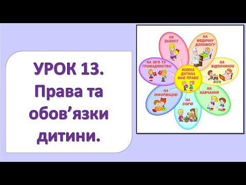 Видео: ЯДС 2 клас. Урок 13. Права та обов'язки дитини.