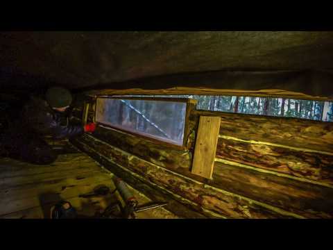 Видео: Строю хижину у реки. Еще одно окно! Фотоловушка засекла!