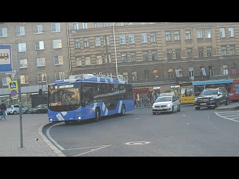 Видео: Троллейбус, маршрут №8 (с объездом) ВМЗ-5298.01 «Авангард» б.1077 (29.05.2021) Санкт-Петербург