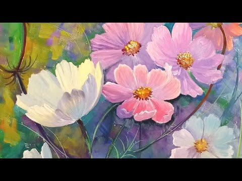 Видео: "Космея", гуашь 2часть