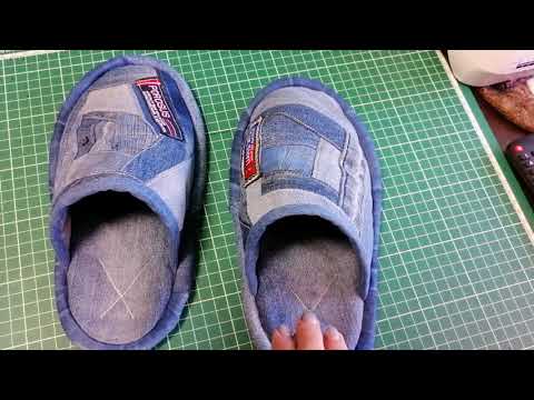 Видео: Джинсовые тапочки.