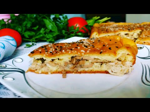 Видео: Заливной пирог с курицей и грибами Chicken and mushroom pie