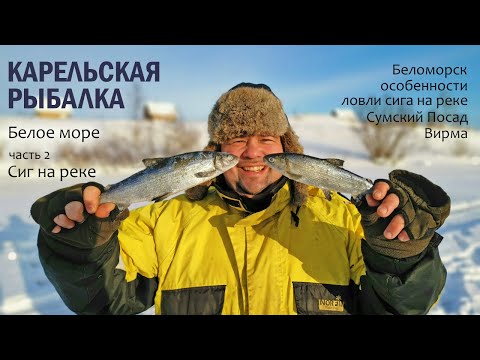 Видео: Карельская рыбалка Белое море Сиг на реке часть 2