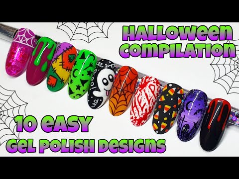 Видео: 🕷 Простые ногти на Хэллоуин | Подборка нейл-арта | Капли крови, паутина, кладбищенский призрак, к...