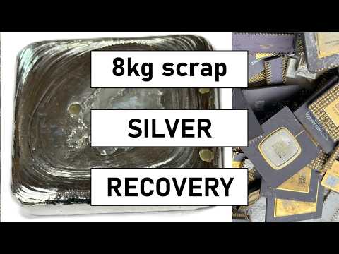 Видео: Извлечение серебра из 8,3 кг высококачественного электронного лома
