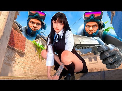 Видео: Мы в 2 с Невидимкой Против 8 Девушек в CS2 ft. Aveo