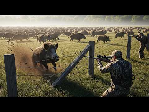 Видео: Массовое нашествие диких кабанов уничтожает фермы | Техасские охотники начинают кампанию по их ун...