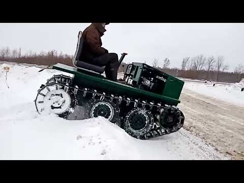 Видео: самодельный гусеничный трактор. тэстдрайв. часть 2