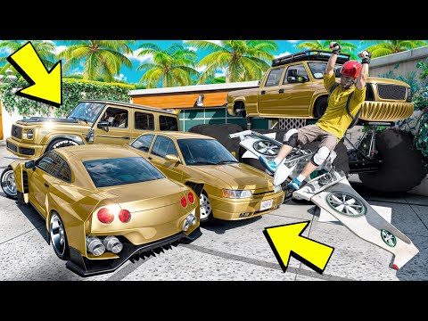 Видео: УГНАЛ КУЧУ ЗОЛОТЫХ ЧИТ ТАЧЕК И ОГРОМНЫЙ МОНСТР ТРАК У МАЖОРА ЗА 180 СЕК! БИТВА ВОРОВ В ГТА 5 ОНЛАЙН!