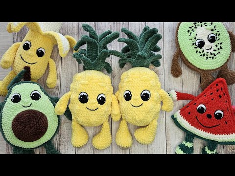 Видео: Вязаный Ананас крючком: Обзор игрушки амигуруми по МК @goozell_toys/ Crochet Pineapple pattern