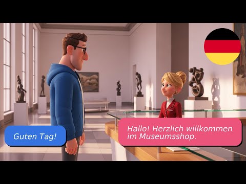 Видео: 5 простых диалогов на немецком языке (A1-A2) В музее