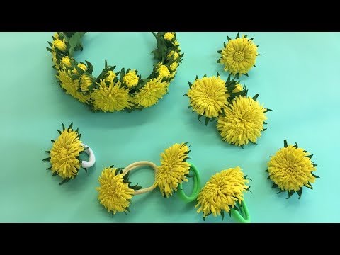 Видео: Мастер-класс по фоамирану "Ободок или заколка-резинка одуванчик"