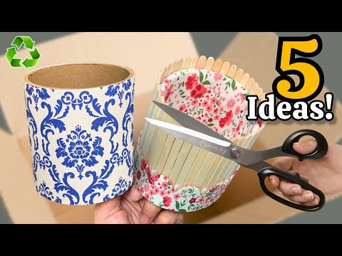 Видео: Превращаем рулоны картона и остатки ткани! 😱♻️ 5 гениальных идей переработки, которые вас удивят