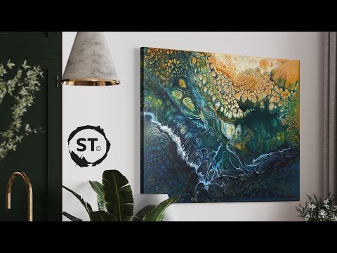 Видео: Живая вода | Урок по рисованию жидким акрилом! Прозрачная основа, потрясающий результат!