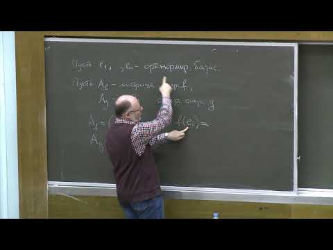 Видео: Мануйлов В. М. - Линейная алгебра и геометрия - 20. Самосопряженный и кососимметрический оператор