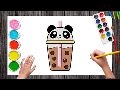 Видео: Как нарисовать чай с шариками (Bobé Tea) 🧋 Легко | Шоколадный чай с шариками (Bubble Chocolate Te...