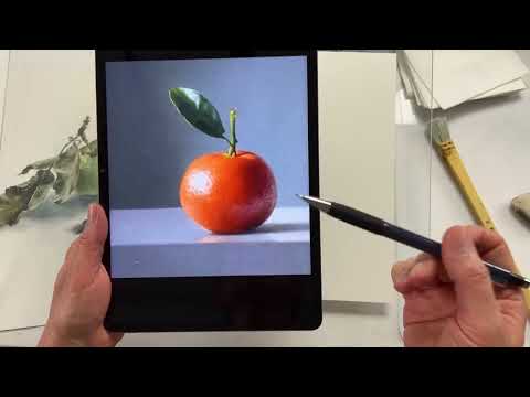 Видео: Как работать с формой и объемом объекта. Рисуем мандарин акварелью. Художник Лилия Бето