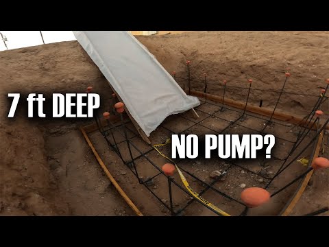 Видео: Как мы заливали бетон глубиной 7 футов... БЕЗ насоса!