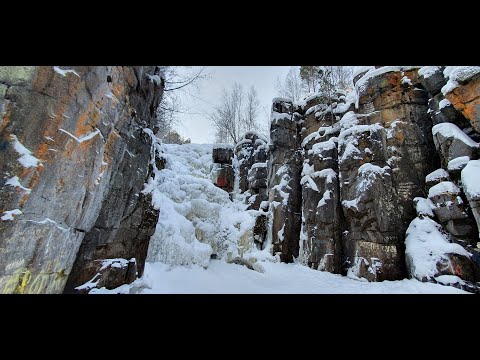Видео: Нижнеудинск. Уковский водопад зимой.