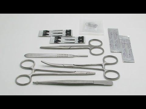 Видео: Набор хирургических инструментов в футляре для студента-медика