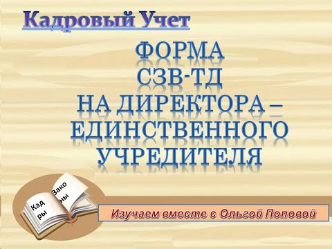 Видео: СЗВ ТД на директора   единственного учредителя