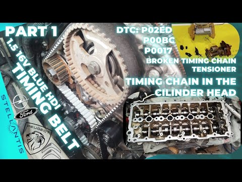 Видео: PSA 1.5 16v blue hdi замена ремня ГРМ и цепи в головке блока цилиндров DTC: P02ED P00BC P0017