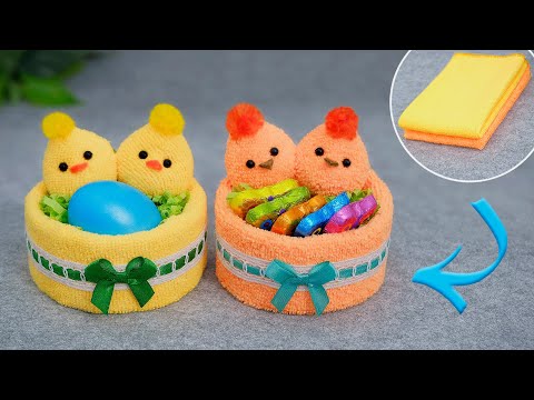 Видео: Все гениальное - ПРОСТО🐤Чудесные цыплята из ПОЛОТЕНЦА🥚Пасхальные ИДЕИ легко и быстро🐣